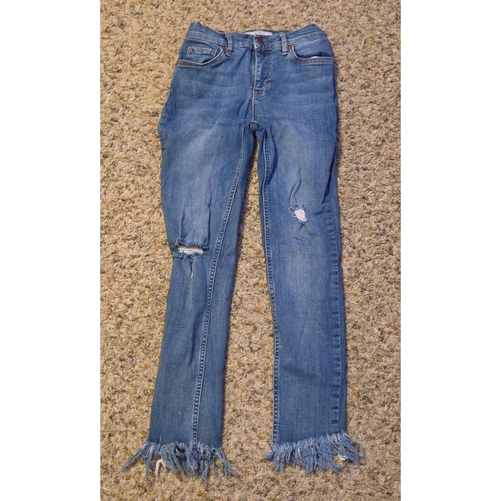 Free People Skinny Distressed Jeans Women's Size 25 Blue